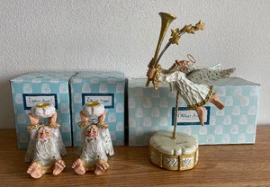 Lot of 3 Oldest Angel Figurines by David Frykman (one music box)