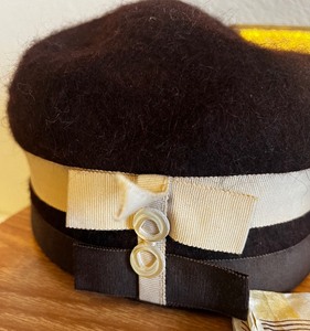 Velvet Pillbox Ladies Hat Chevalier Made in Italy Hat and Clutch Lot