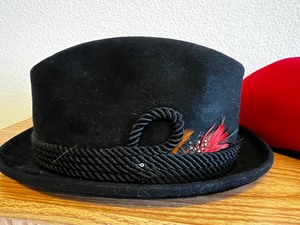 Vintage Mens Felt Beaver Fur Hat Deluxe and Lancaster Wool French Beret