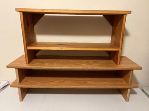Lot of 3 Wood Risers or Shoe Shelves