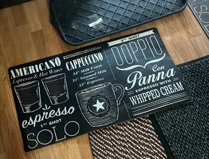 Four Kitchen Rugs and plastic Boot Tray