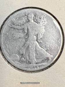 lot 10 image: 1918 US WALKING LIBERTY HALF DOLLAR