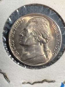 lot 44 image: 1950-D US JEFFERSON NICKEL BU