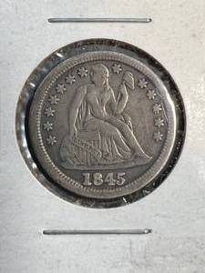 lot 73 image: 1845 US SEATED LIBERTY DIME
