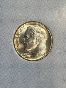 lot 100 image: 1964 US ROOSEVELT DIME AACGS MS64