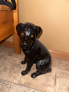 lot 1 image: Ceramic Puppy.  15 Inches High.