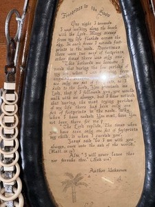 lot 7 image: Antique Horse Collar with Footprints in the Sand Poem