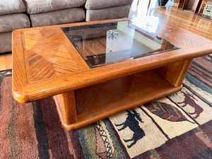 lot 11 image: Wood and Glass Coffee Table
