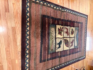 lot 12 image: NorthwoodsCabin Theme Area Rug Measuring 65 by 92