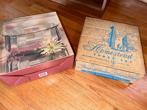 lot 28 image: Decorative Serving Bowl and Snack SetLadies Luncheon Plate and Cup Set - Both in Original Boxes
