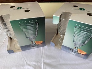 lot 37 image: 8 Vintage Libby Sirrus Water Goblets in Original Boxes