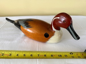 lot 40 image: Vintage Hand Painted Wood Duck