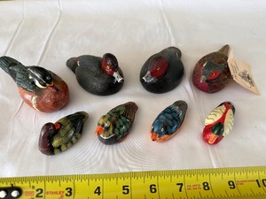 lot 46 image: Variety of Hand Painted Vintage Wood Ducks