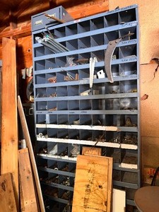 lot 223 image: Entire Shelving Storage Unit and All Contents