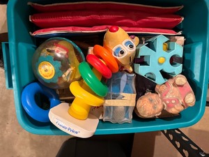 lot 151 image: Bin of Vintage Toys