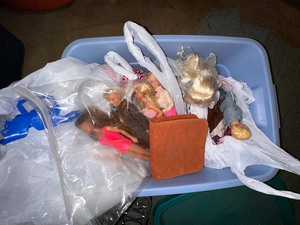 lot 158 image: Bin of Vintage Barbie Dolls