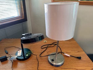 lot 114 image: Two Desk Lamps one with Charging Capability