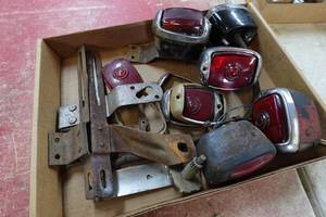 lot 361 image: Assorted Tail Lights and Brackets for 1939-46 Chevrolet Truck