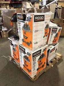 Pallets with Assorted Rigid Shop Vacuums various models and conditions Costumer returns
