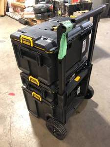 DEWALT TOUGHSYSTEM  Tower Tool Box System (3 Piece Set) Customer Returns have damage See Pictures