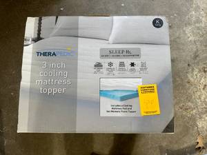 Therapedic 3in Cooling Mattress Topper - King - Brand New in Box