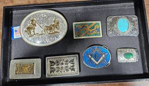 Montana Silver Smiths Team Roper Belt Buckle, 6-Other Belt Buckles (Not The Tray)