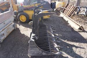 Universal Mount Bobcat Skid Loader Skid Steer 80 Heavy Duty Dual Ram Grapple Bucket With Teeth