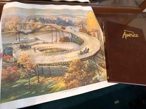 lot 91 image: Vintage Map Book and Two Prints of Hasting Circle Ramp Bridge