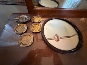 lot 96 image: Assorted Metal Ashtrays and Mirror