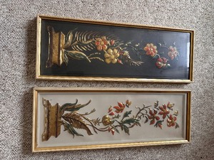 lot 26 image: Vintage Brass Relief Flowers,  11X 30 Mid-Century by Illinois Moulding Co.