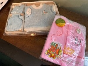 lot 44 image: New in Box Vintage Baby Clothes