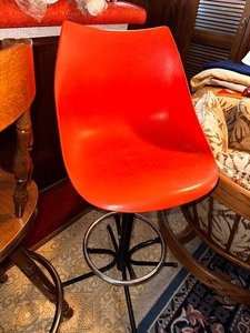 lot 200 image: Eames Style Fiberglass Drafting Side Shell Chair Barstool - Late 1950s