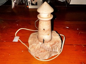 lot 186 image: Marble Carved Lighthouse Light