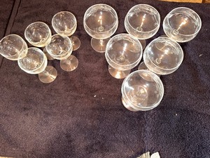 lot 114 image: Vintage Etched Cocktail Glasses