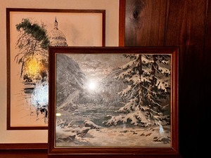 lot 144 image: Two Prints - Winter Quietude Paint by Number and Vintage John Haymson Capital Print