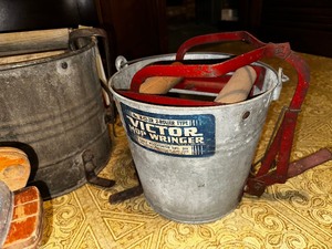 lot 303 image: Vintage Pressure Cooker and Mop Buckets