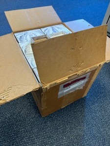 lot 148 image: THE LAST BOX WE HAVE 72 - Micrscope Slide Boxes Marbled