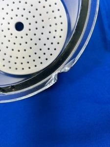 lot 154 image: 12 Inch Desecator With Lid, Has Chip But Doest Effect Use. Has Ceramic Plate