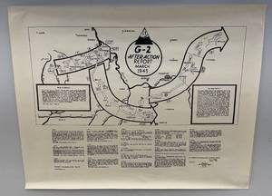 Vintage Paper Poster G-2 After Action Report March 1945 (War Details)