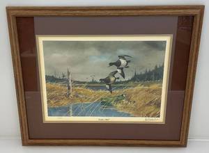 Framed Behind Glass Les Kouba Pencil Signed Limited  Run 10412000   Northern Bills Print 21 14 x 25 34