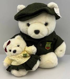 2003 Marshall Fields Dayton Hudson Santa Bear Irish Clan Mr Santa Bear & Baby Girl  Bear