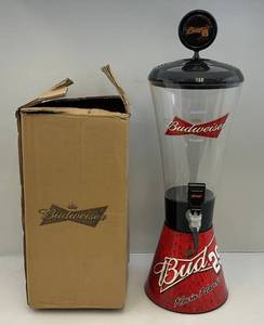 Vintage Nascar Budweiser Beer Super Tube 128 Ounce Dispenser Tap Tower