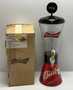 Vintage Nascar Budweiser Beer Super Tube 128 Ounce Dispenser Tap Tower