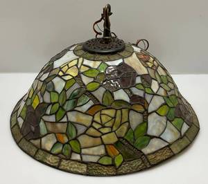 22 Stained Glass Decorative Light (Some Small Cracks Present)