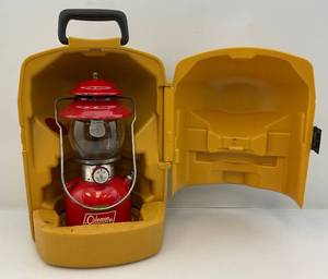 RARE Red Coleman Lantern Bubble Lense &amp Coleman Carrying Case