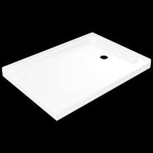 Delta Industrial 48 in. L x 34 in. W Corner Shower Pan Base with Right Drain in High Gloss White