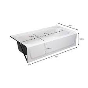 Bootz Industries Aloha 60 in. x 30 in. Soaking Bathtub with Left Drain in White-Dent on Side Enamel Chipped on side and edges