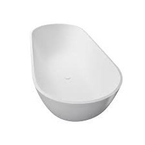 Xspracer Moray 59 in. x 30 in. Solid Surface Stone Resin Flatbottom Freestanding Double Slipper Soaking Bathtub in Matte White