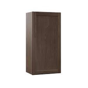 Hampton Bay Shaker 18 in. W x 12 in. D x 36 in. H Assembled Wall Kitchen Cabinet in Brindle
