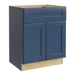 MILLS PRIDE Richmond Valencia Blue Plywood Shaker Ready to Assemble Sink Base Kitchen Cabinet Sft Cls 36 in W x 24 in D x 34.5 in H